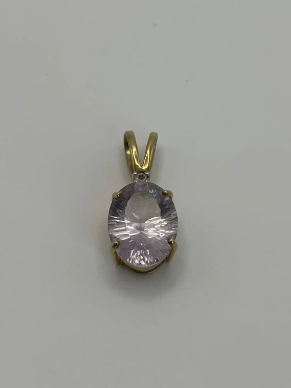 9ct Yellow Gold LARGE Stunning Amethyst Pendant