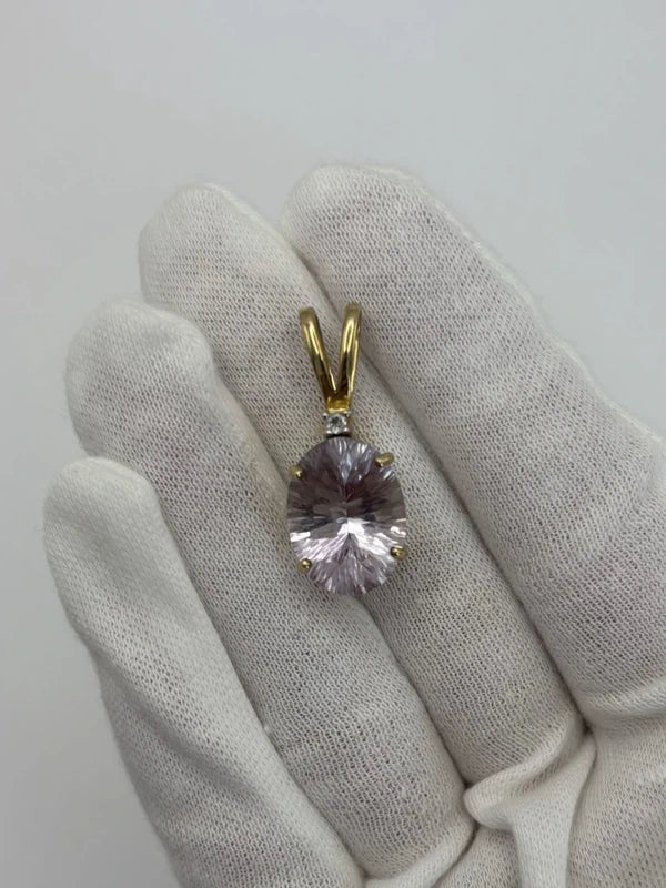 9ct Yellow Gold LARGE Stunning Amethyst Pendant
