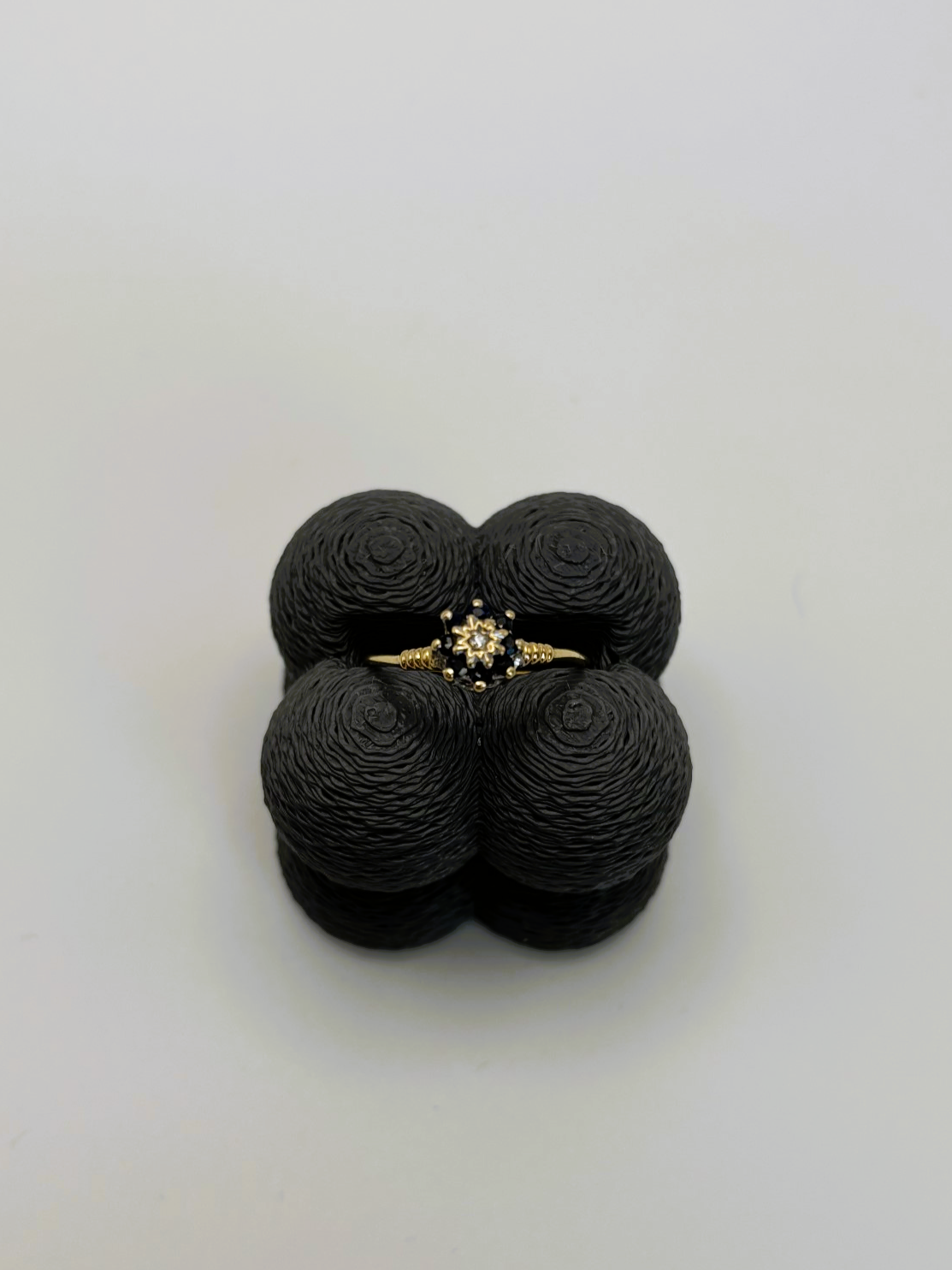 9ct Yellow Gold Petite Sapphire and Diamond Ring