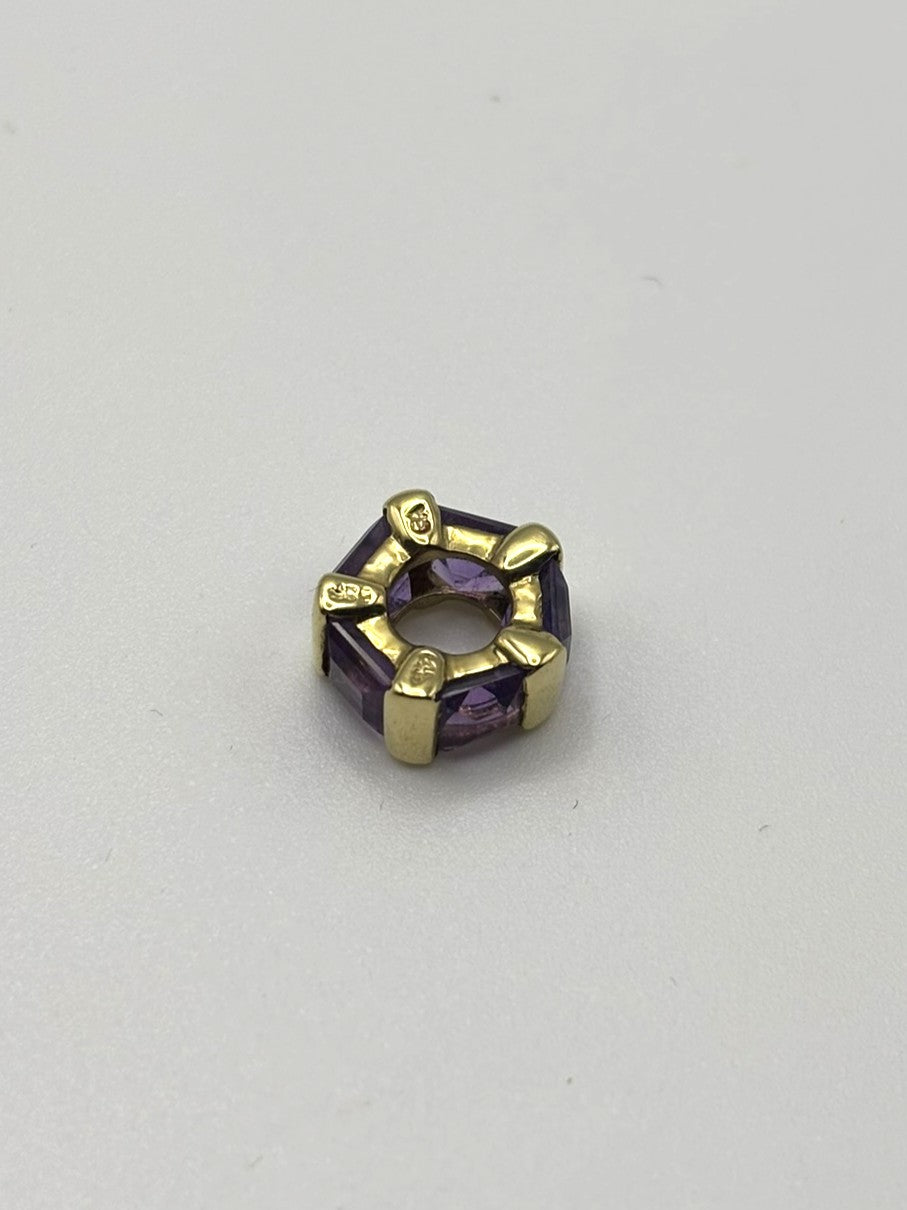 9ct Yellow Gold & Amethyst Pentagon-Shaped Pendant