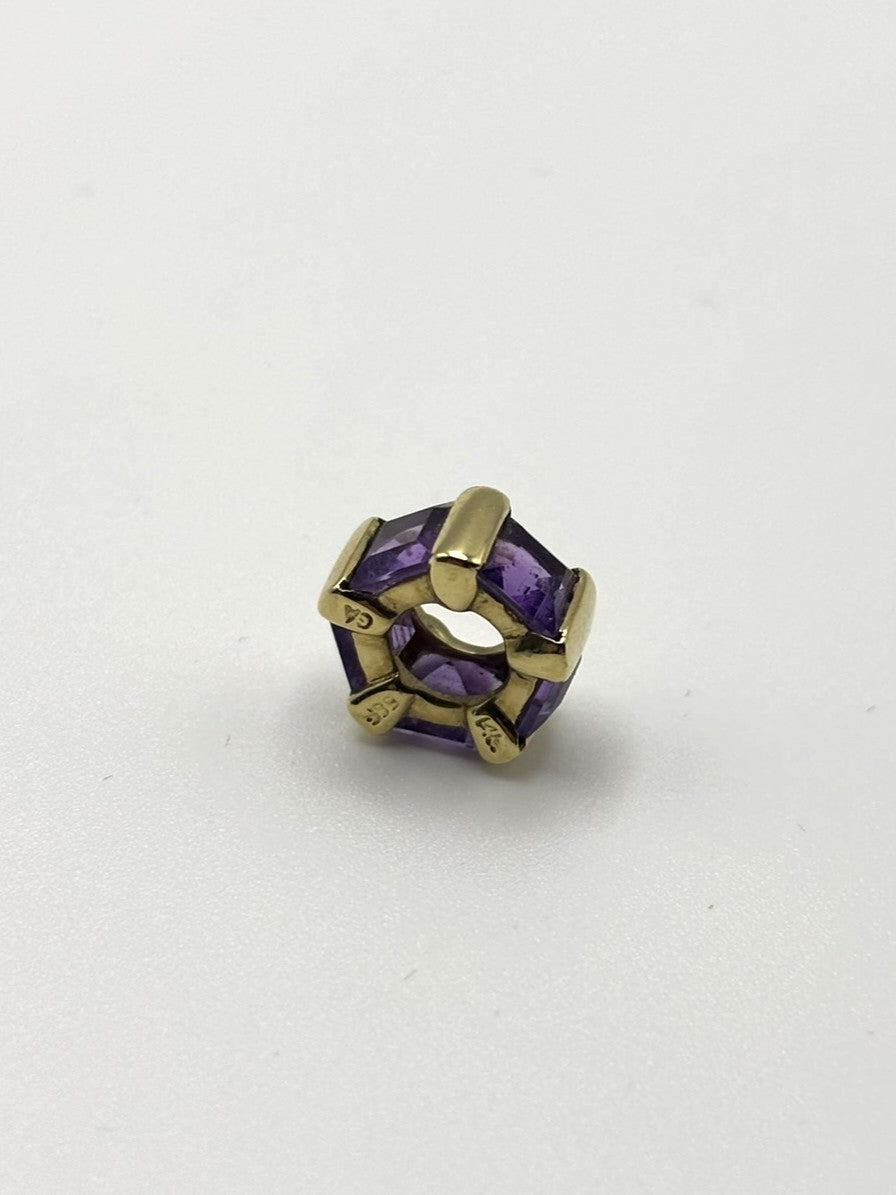 9ct Yellow Gold & Amethyst Pentagon-Shaped Pendant