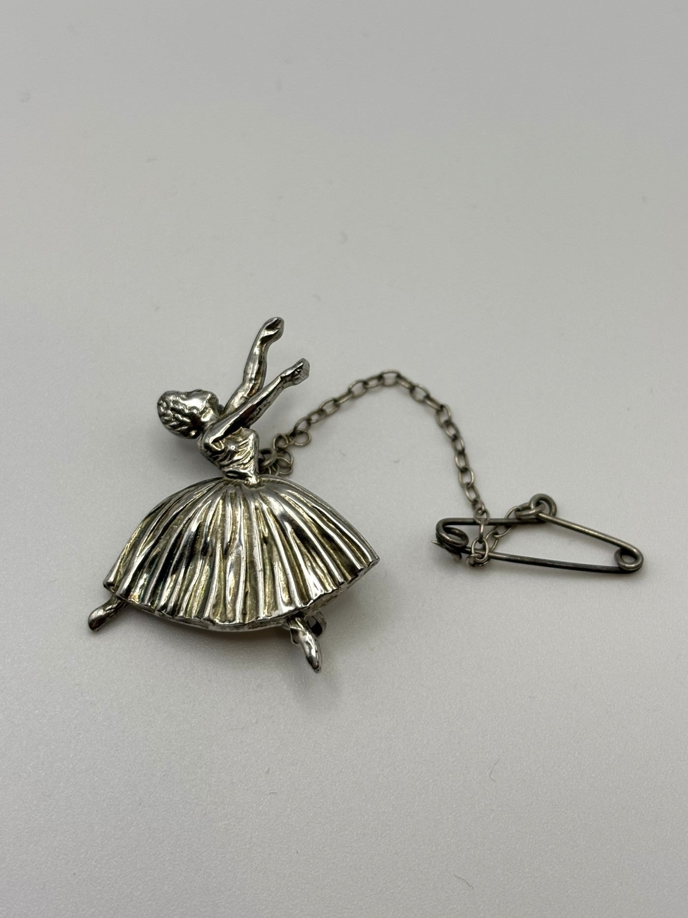 925 Sterling Silver Vintage Ballerina Brooch 1949