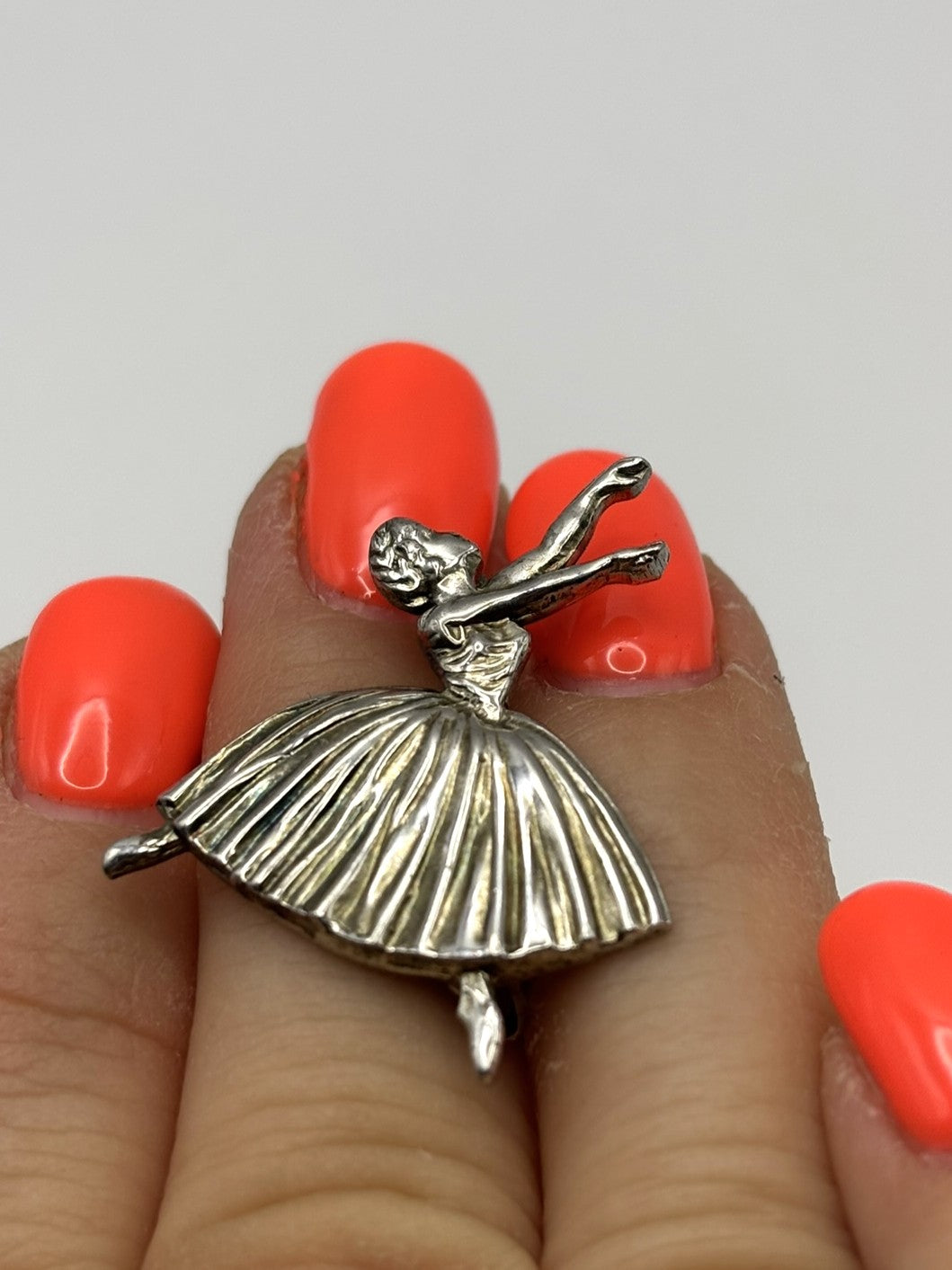 925 Sterling Silver Vintage Ballerina Brooch 1949