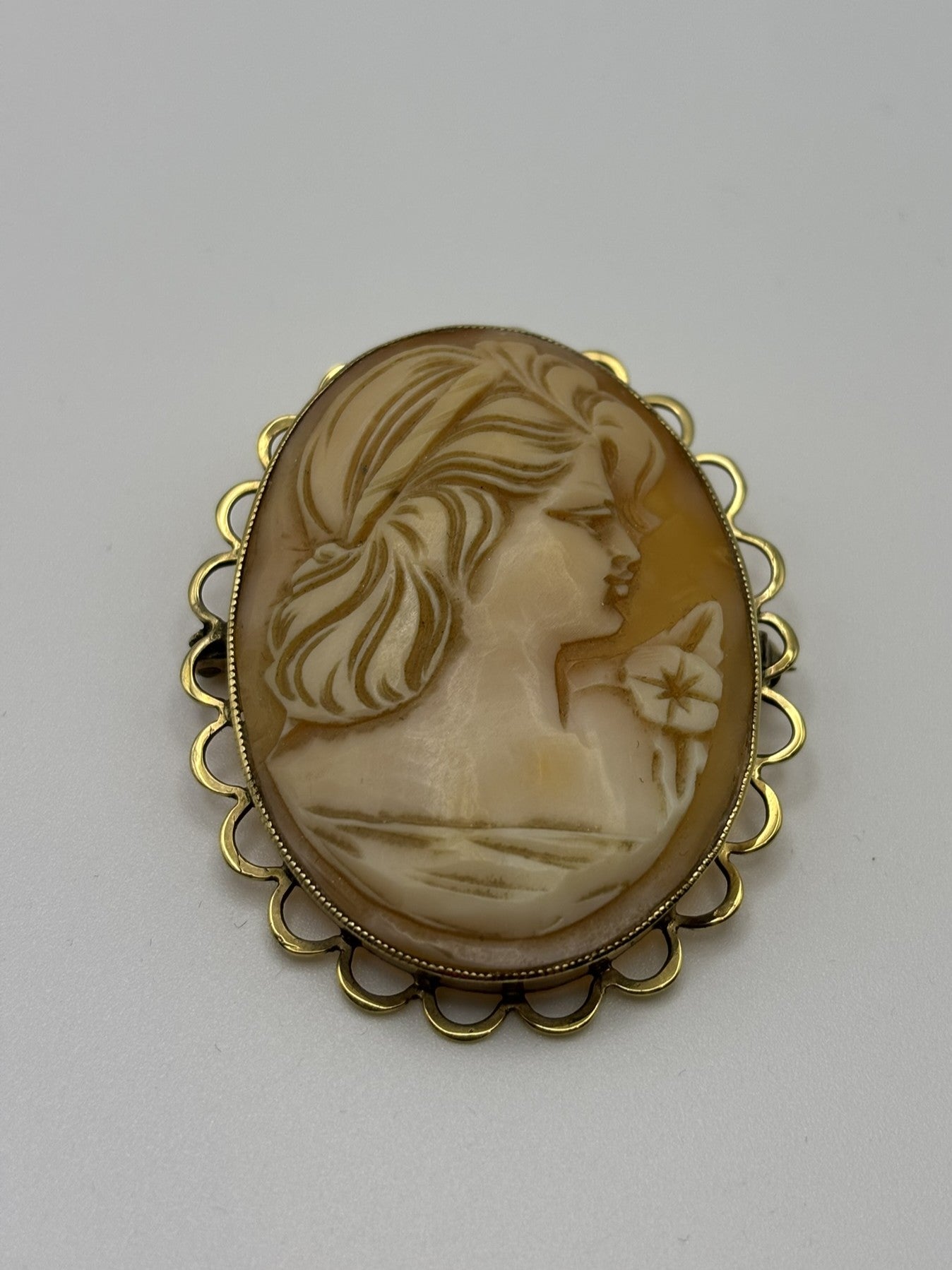 9ct Yellow Gold Vintage Cameo Brooch/Pendant