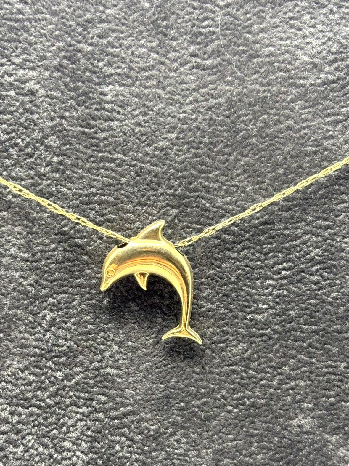 9ct Yellow Gold Chain with Delicately Looped Dolphin Pendant