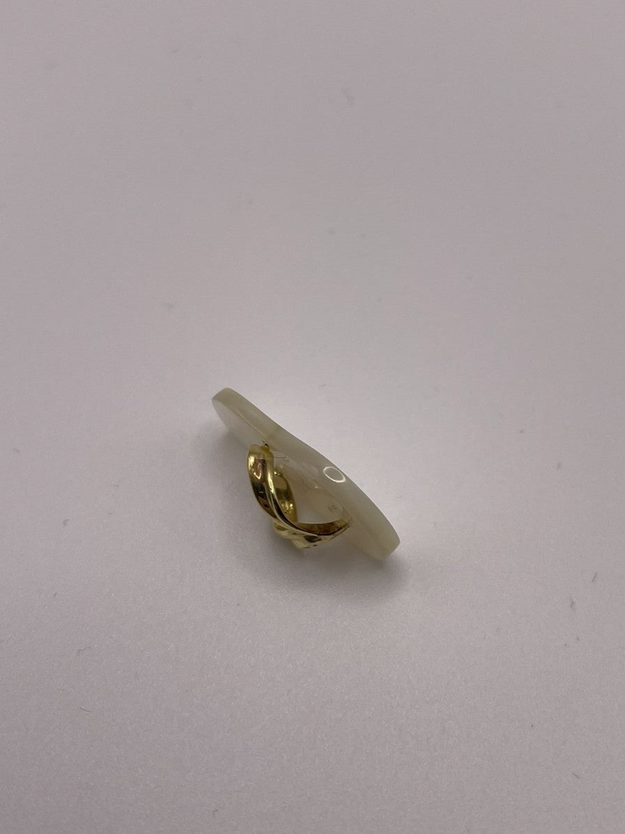 14ct Yellow Gold & Mother of Pearl Super Cute Flip Flop Pendant