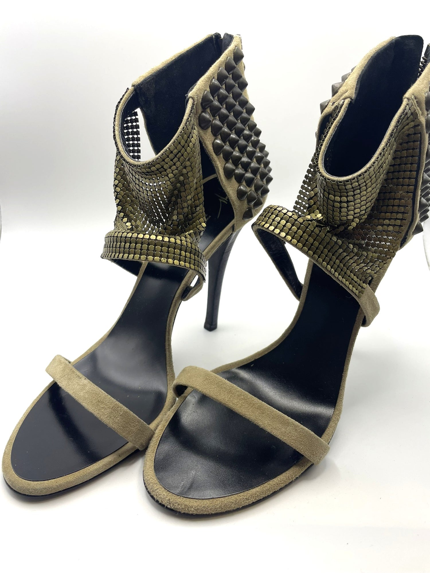 Balmain & Giuseppe Zanotti Stunning Chainmail Bricklin Heels UK 5.5