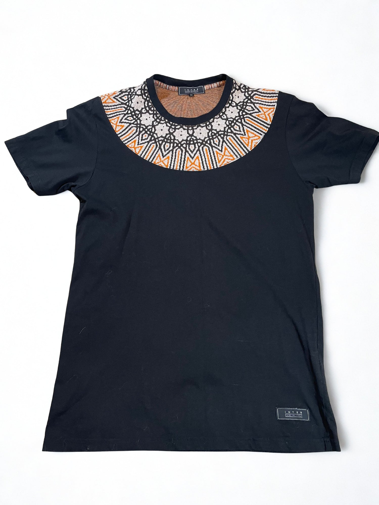 IUTER Men’s Superb Quality Italian Cotton Black T-Shirt UK M