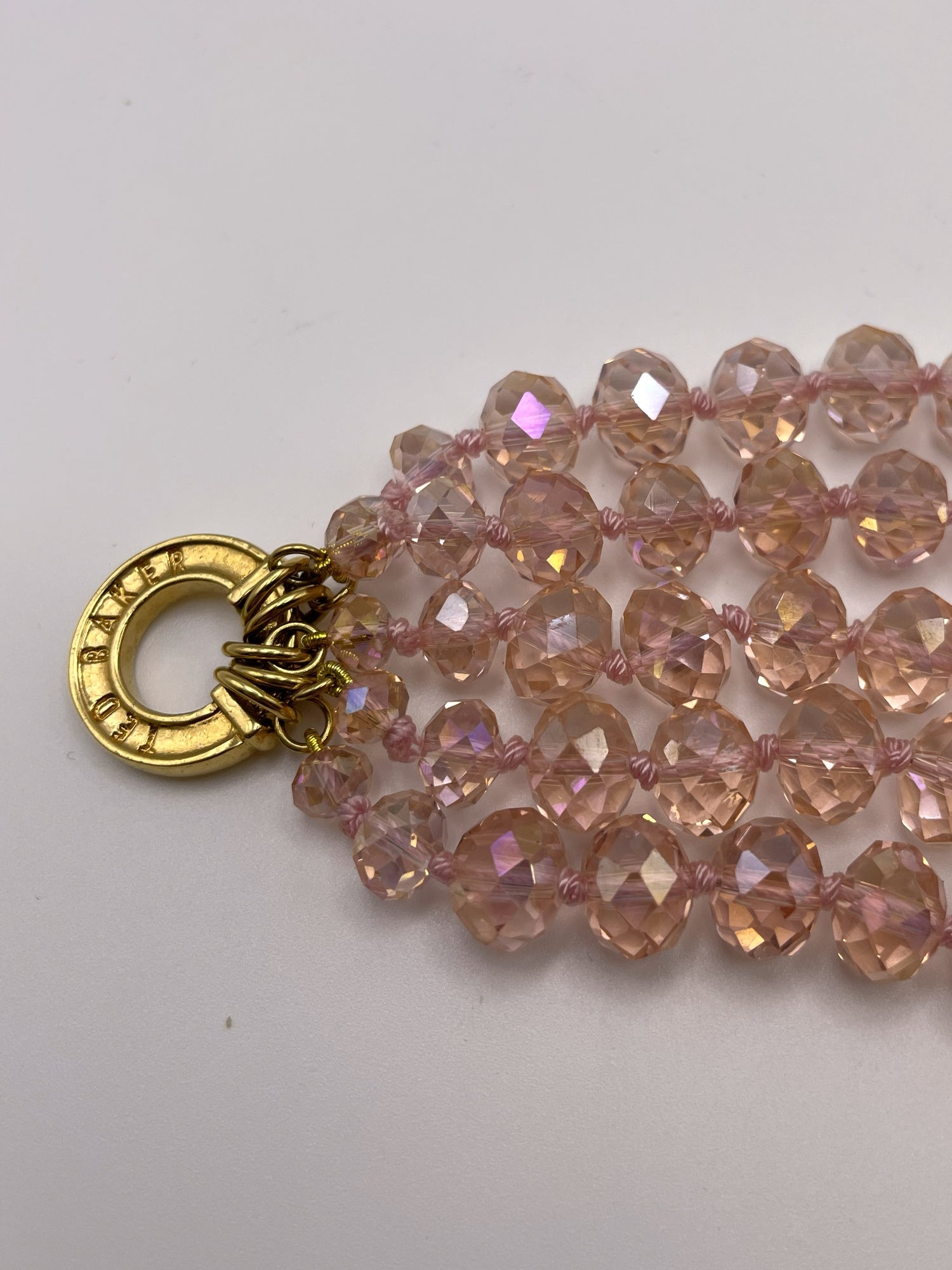 Ted Baker Chunky Heavy Cluster Bracelet with Pink Sparkling Glass Beads