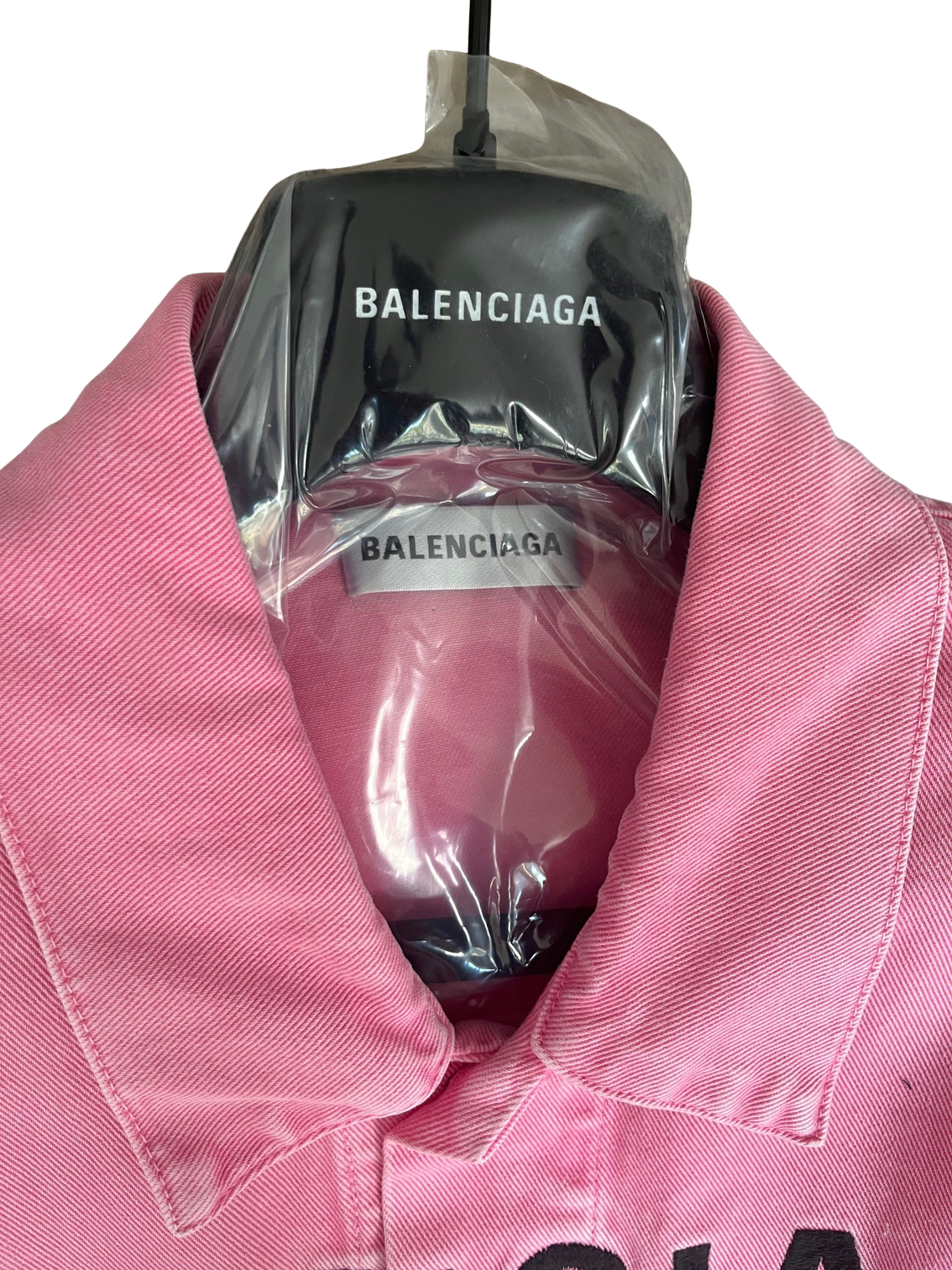 Balenciaga Oversized Denim Jacket in Vintage Pink – Never Worn