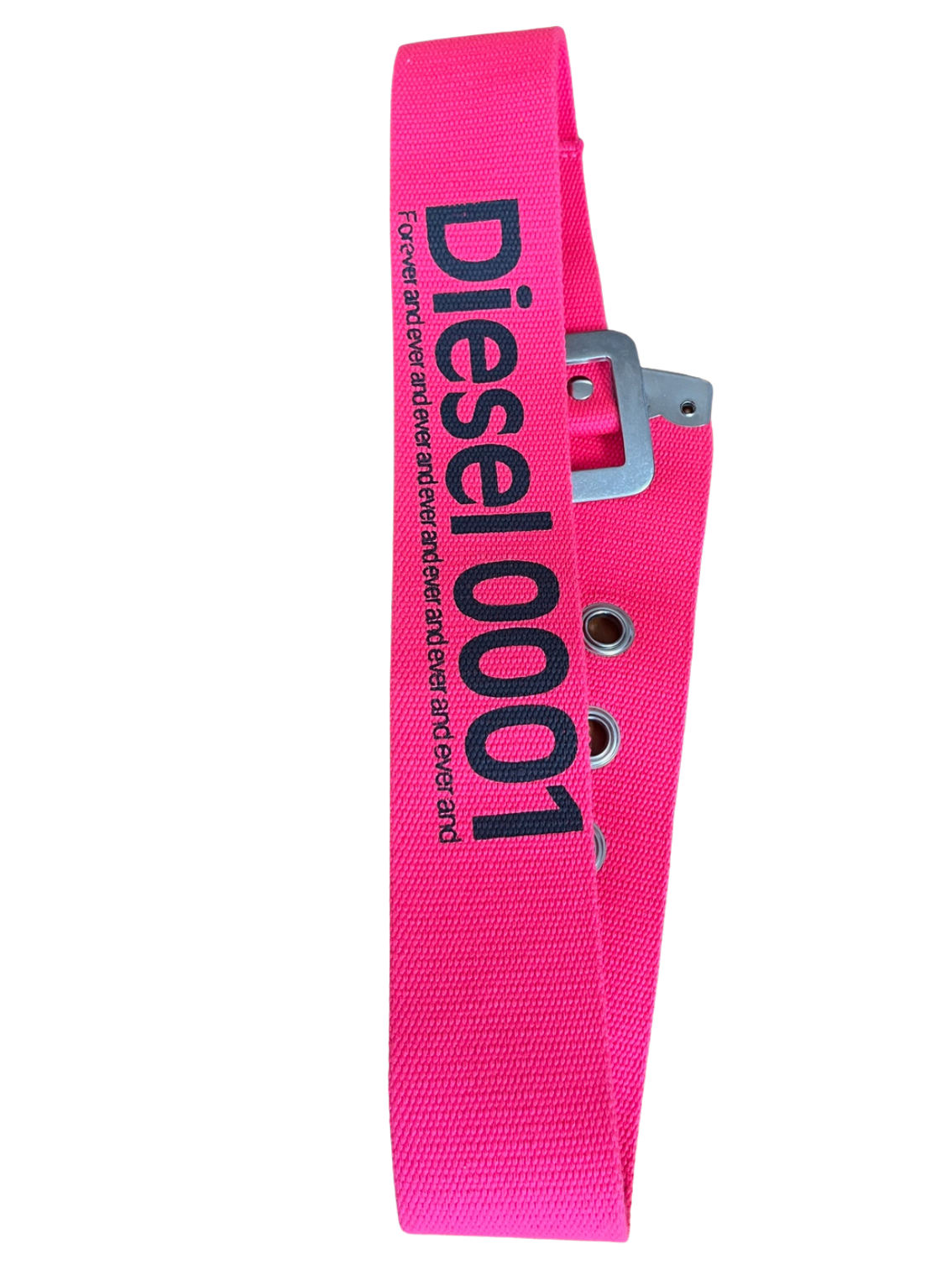 DIESEL 0001 Industrial Bright Pink Statement Belt Size 80