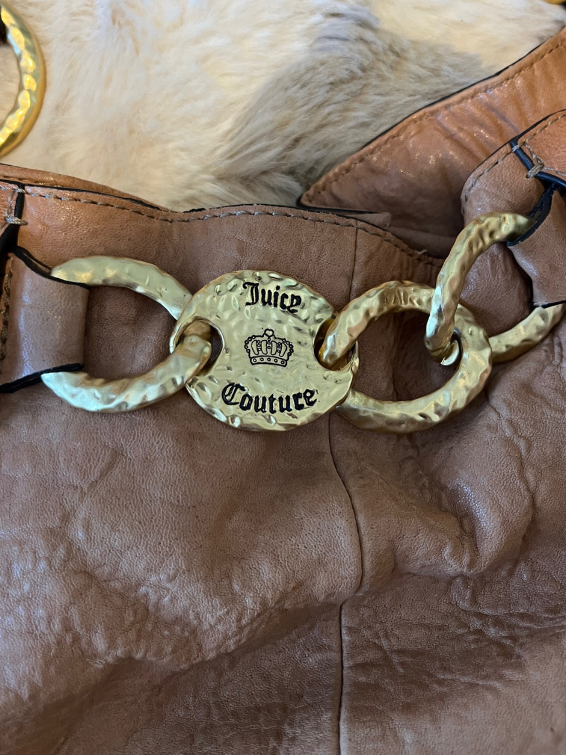 Y2K Vintage Juicy Couture Brown Leather Hobo Satchel Bag