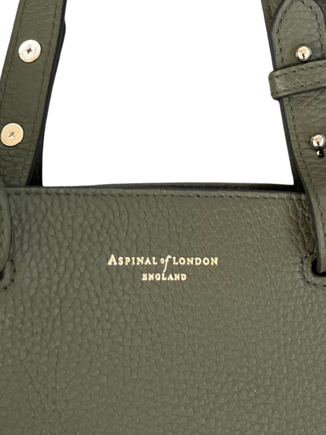 Aspinal of London England Leather Spacious Versatile Khaki/Olive Green Tote Bag