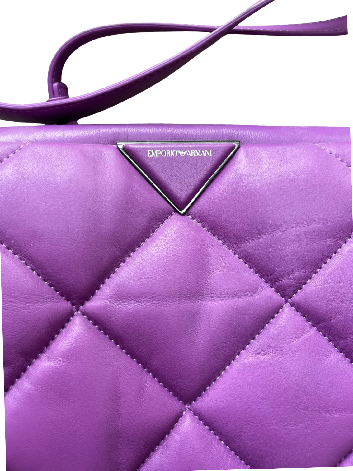 Emporio Armani Puffy Quilted Leather Crossbody/Shoulder Bag in Stunning Fuchsia